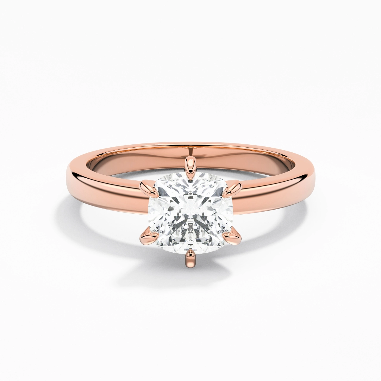 1.00ct Moissanite Moissanite Bague de fiançailles Or rose 14 carats