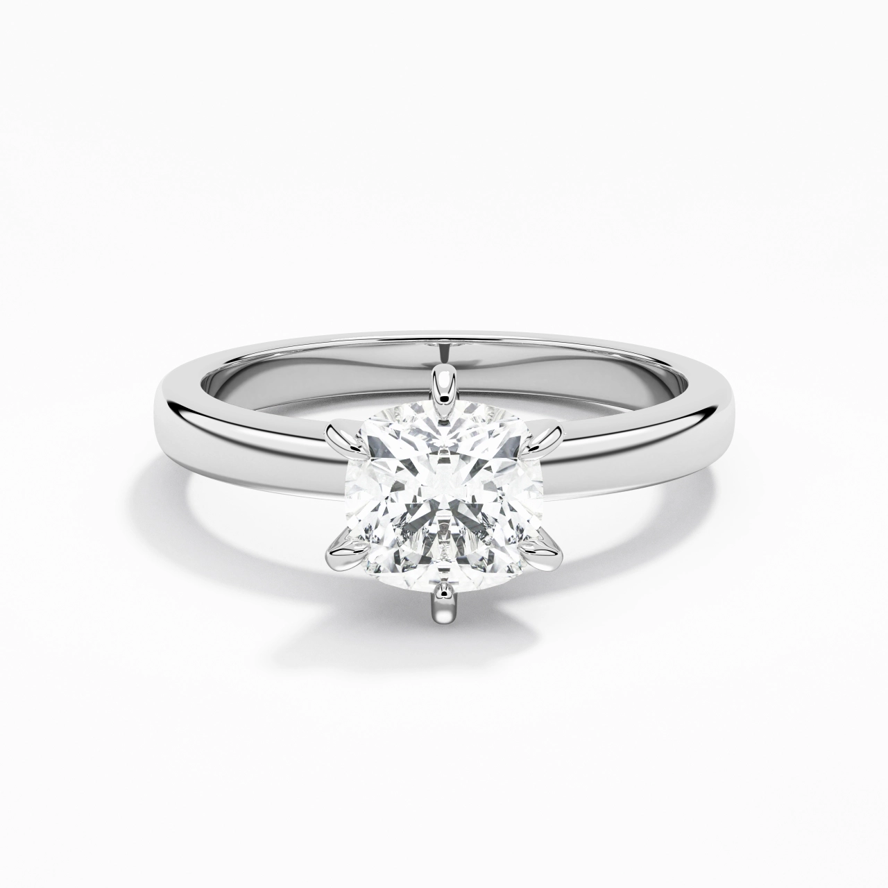 1.00ct Moissanite Moissanite Bague de fiançailles Argent sterling 925