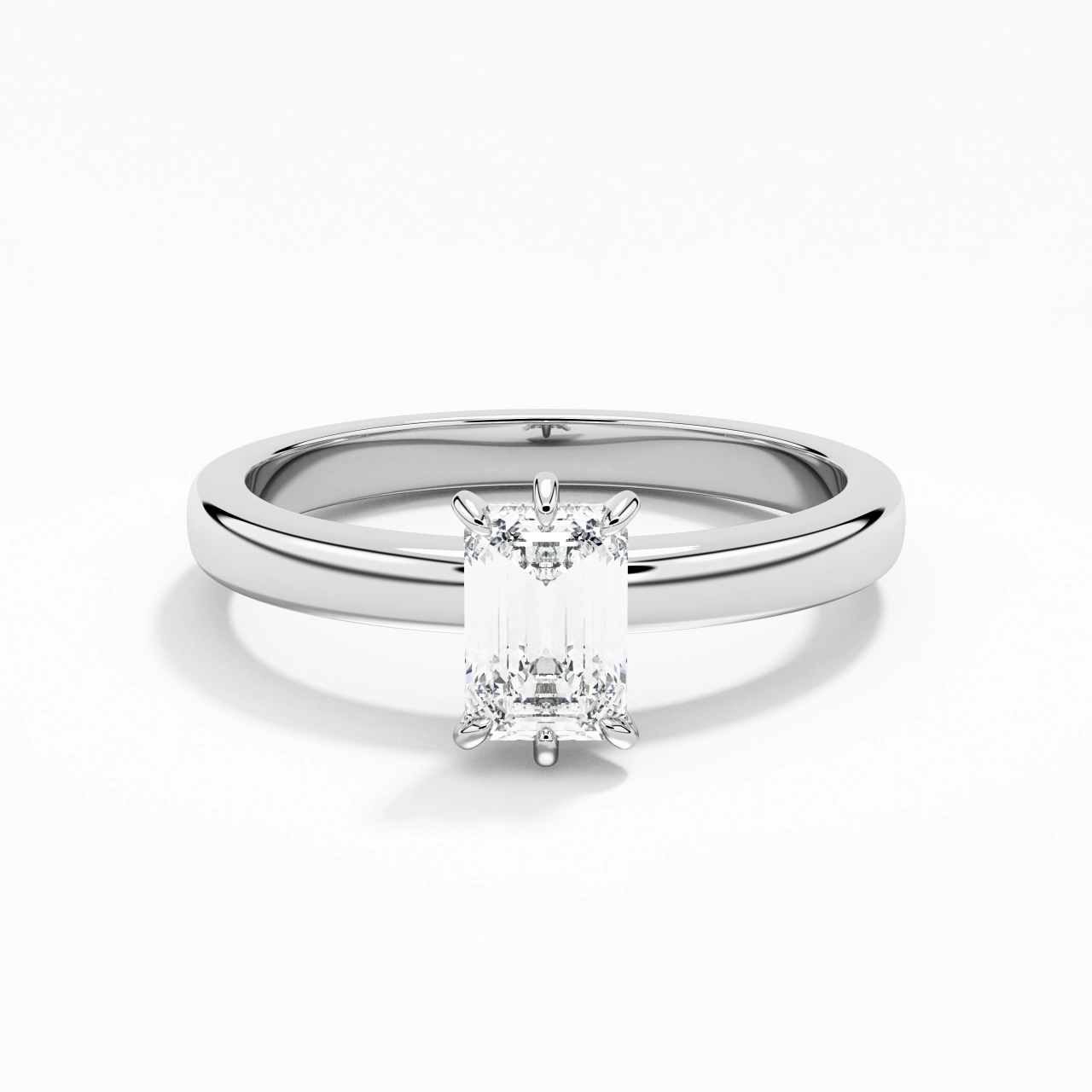 0.80ct Moissanite Moissanite Bague de fiançailles Platine