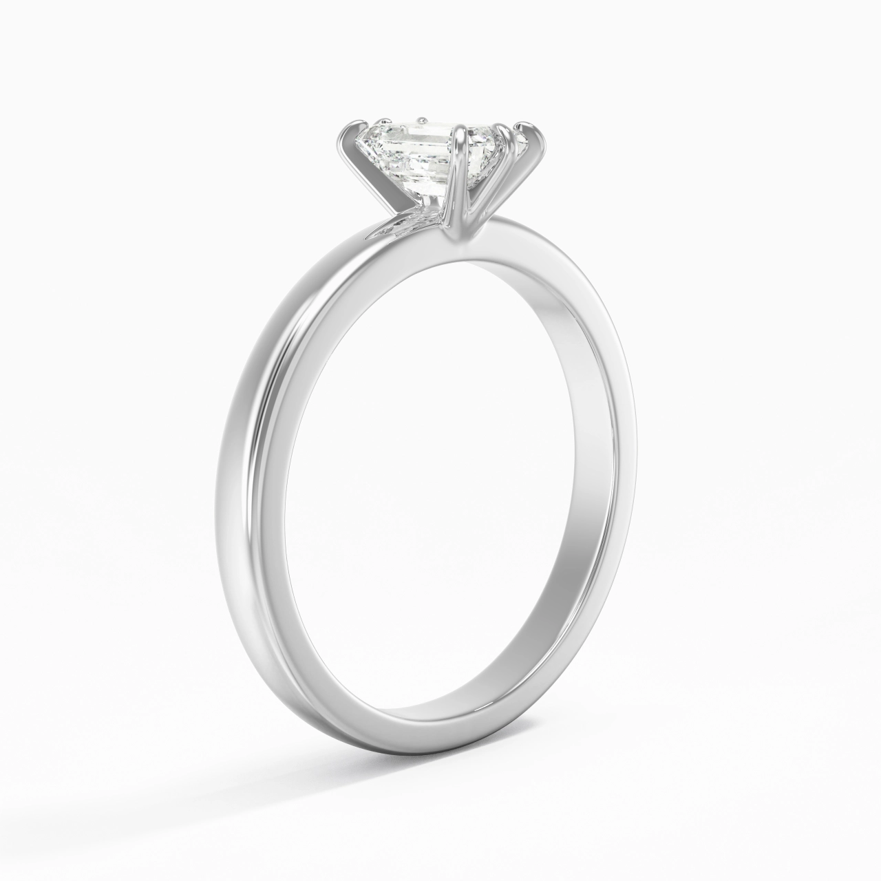 0.80ct Moissanite Moissanite Bague de fiançailles Platine