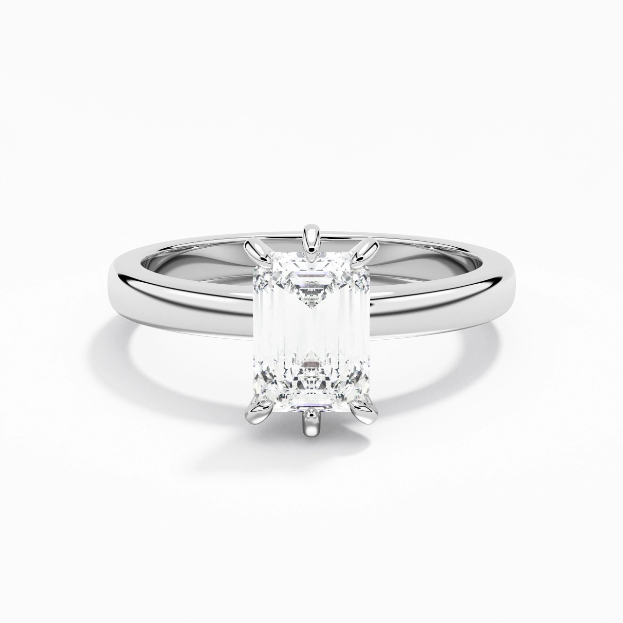 1.00ct Moissanite Moissanite Bague de fiançailles Or blanc 18 carats
