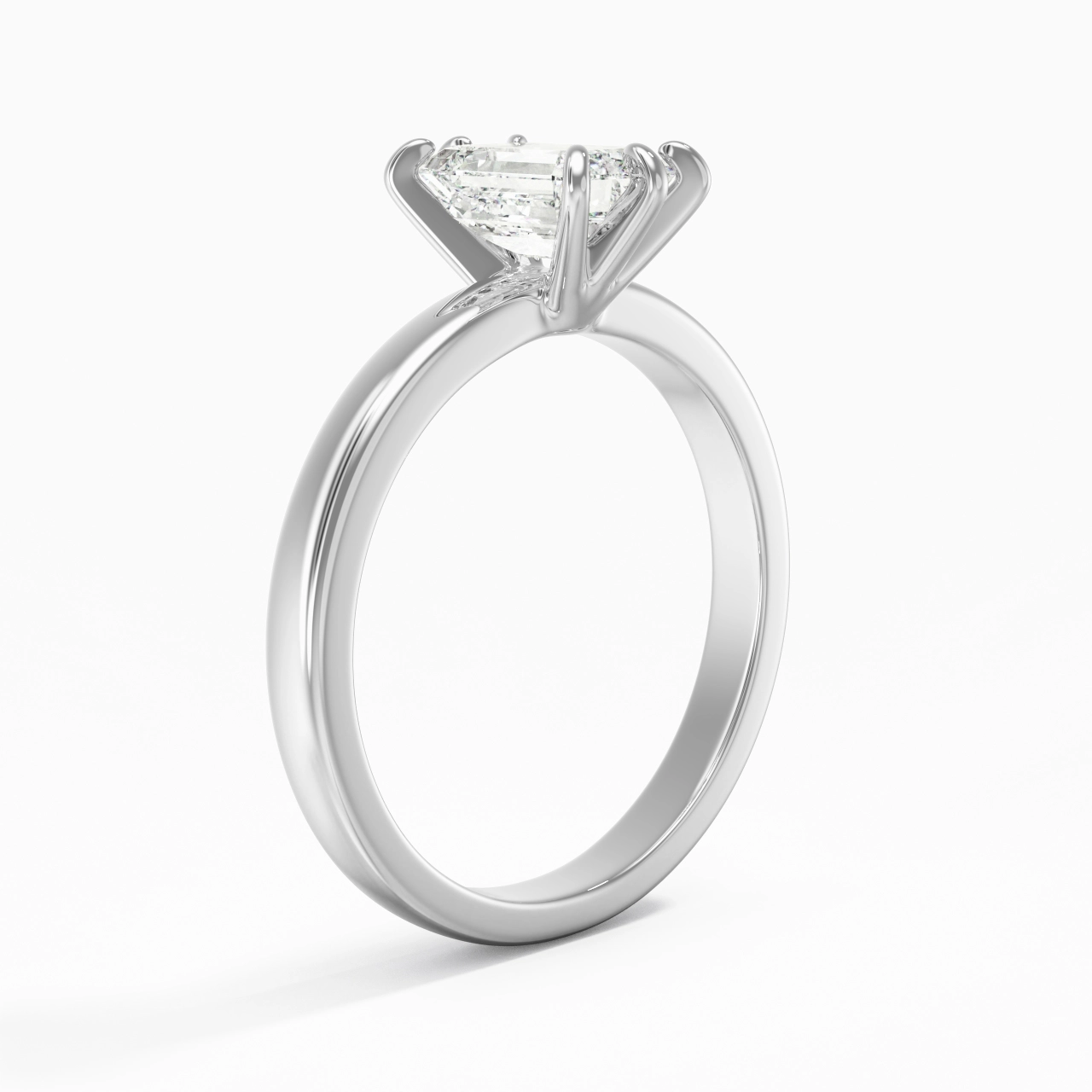 1.00ct Moissanite Moissanite Bague de fiançailles Or blanc 18 carats