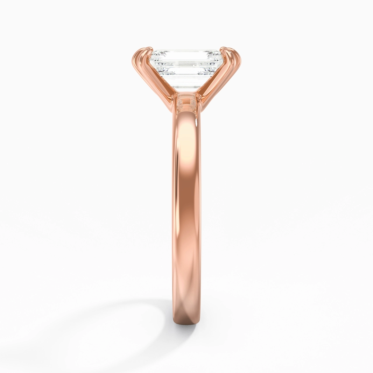 1.00ct Moissanite Moissanite Bague de fiançailles Or rose 14 carats