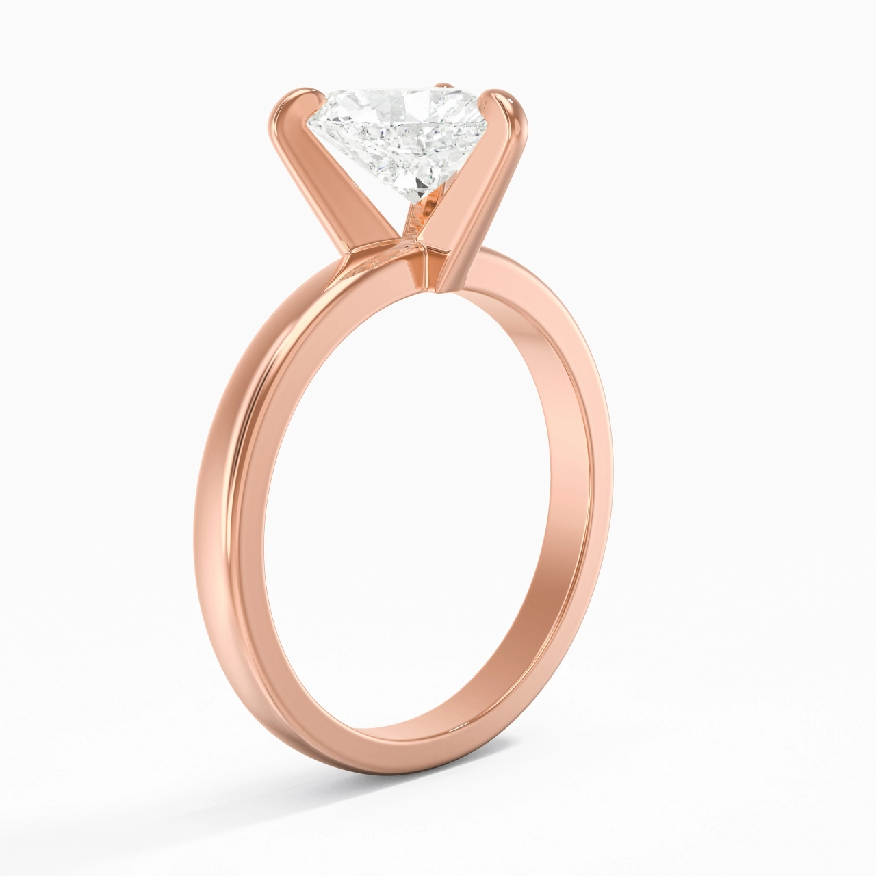 1.50ct Moissanite Engagement Ring 14K Rose Gold