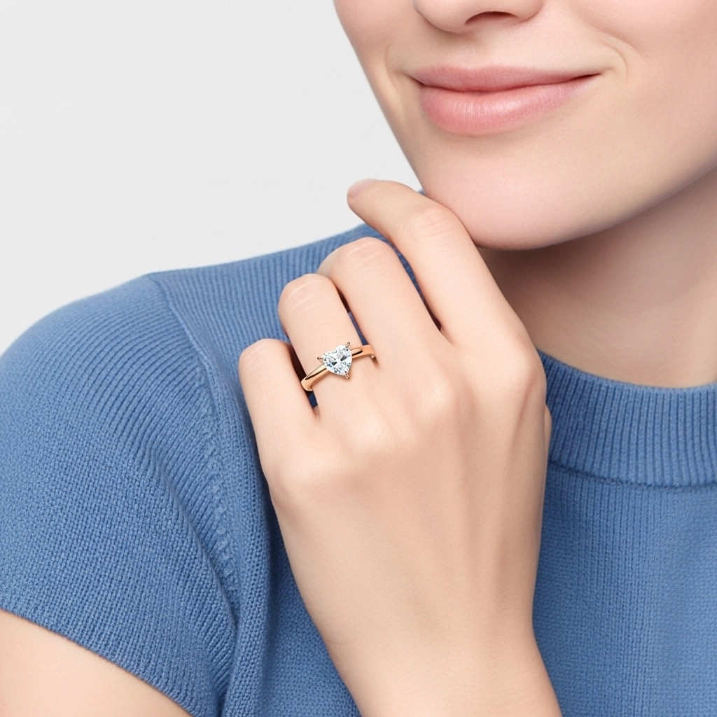 1.00ct Moissanite Engagement Ring 18K Rose Gold