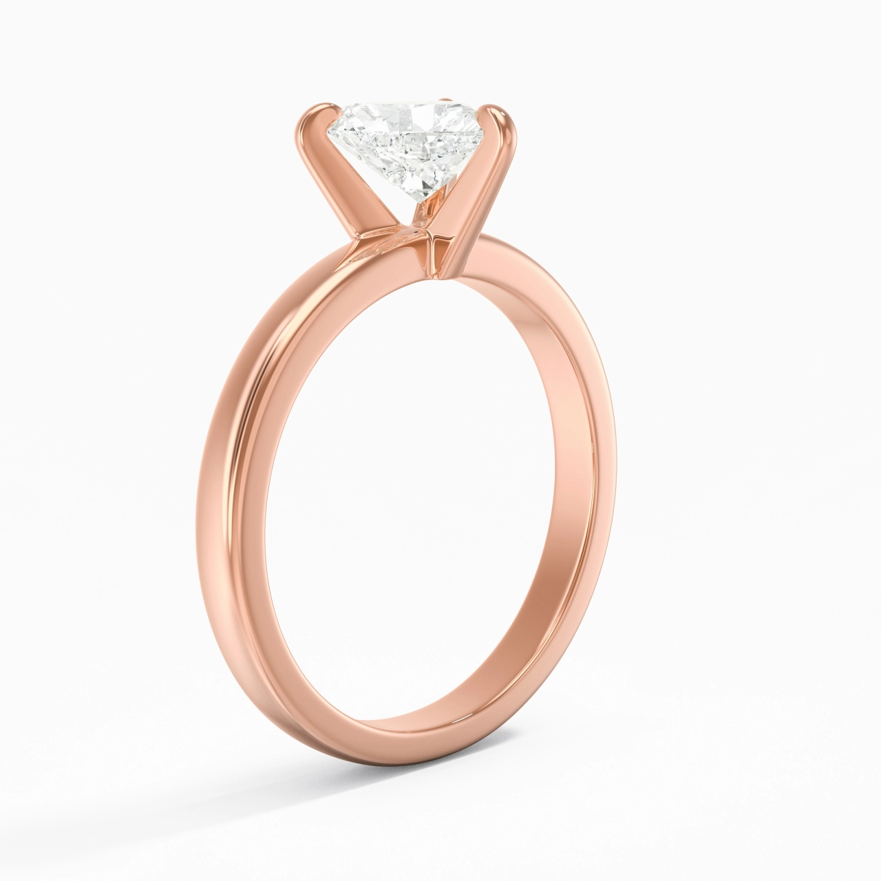 1.00ct Moissanite Engagement Ring 18K Rose Gold