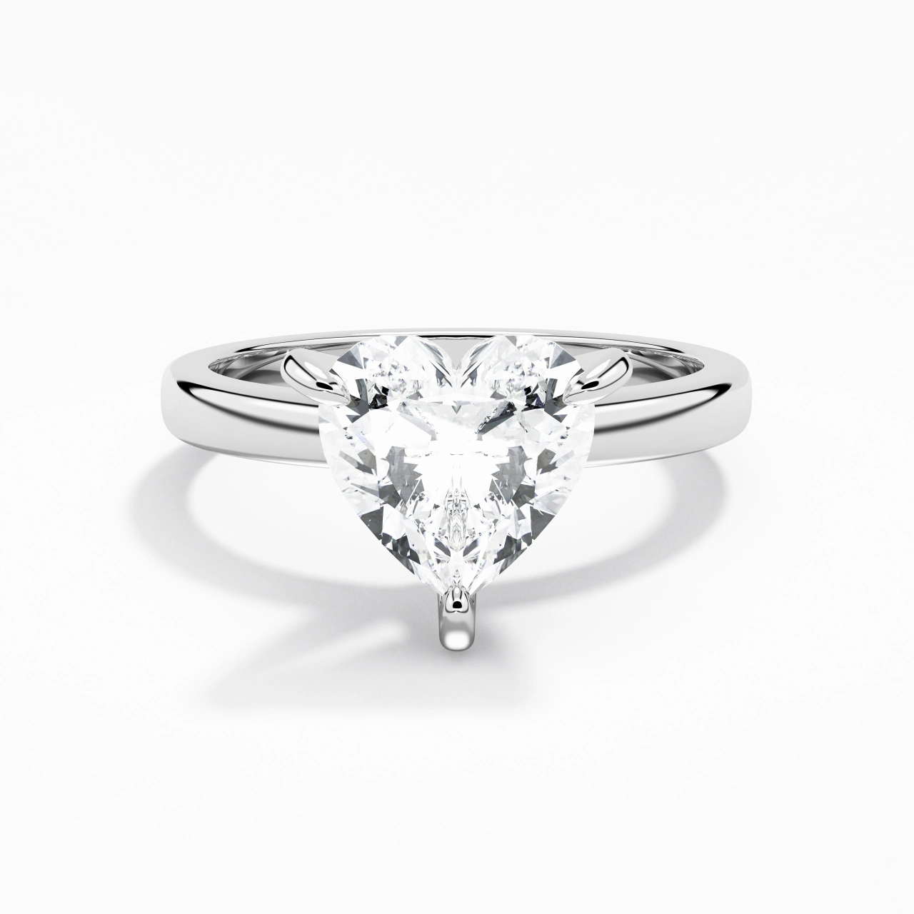 2.00ct Moissanite Engagement Ring 18K White Gold