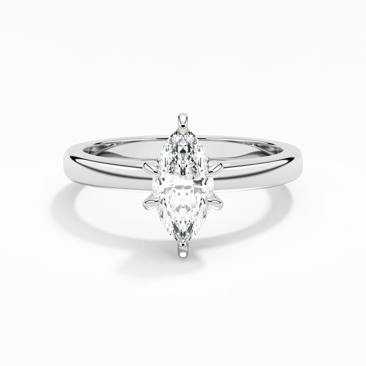 0.80ct Moissanite Moissanite Bague de fiançailles Platine
