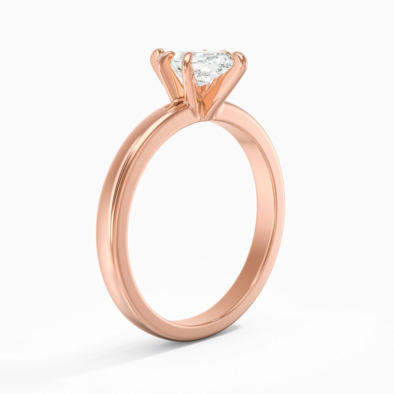 0.80ct Moissanite Moissanite Bague de fiançailles Or rose 14 carats