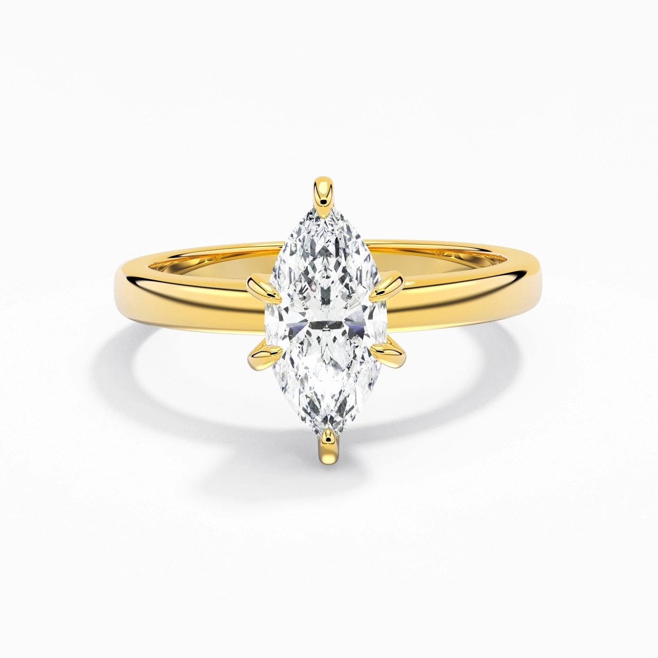 1.00ct Moissanite Moissanite Bague de fiançailles Or 14 carats