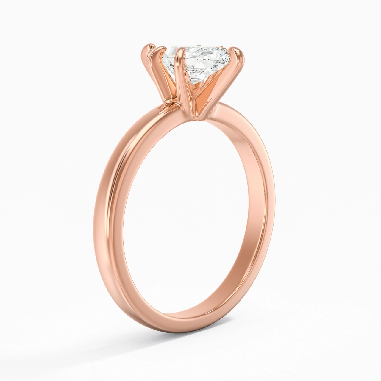 1.00ct Moissanite Moissanite Bague de fiançailles Or rose 14 carats