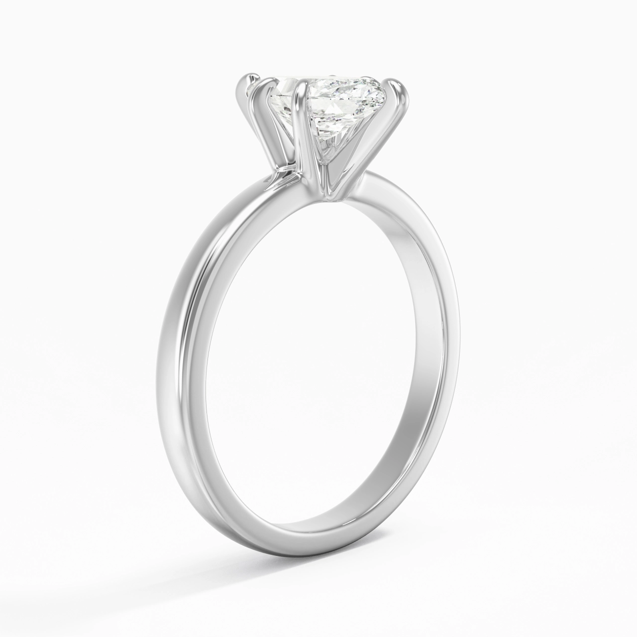 1.00ct Moissanite Moissanite Bague de fiançailles Or blanc 18 carats