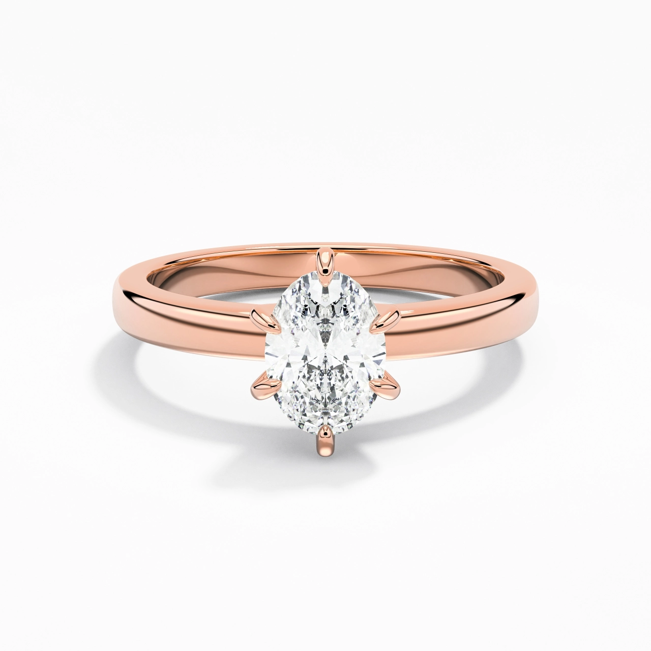 1.00ct Moissanite Engagement Ring 14K Rose Gold