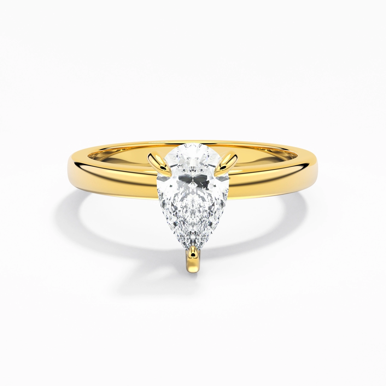 1.00ct Moissanite Engagement Ring 18K Gold