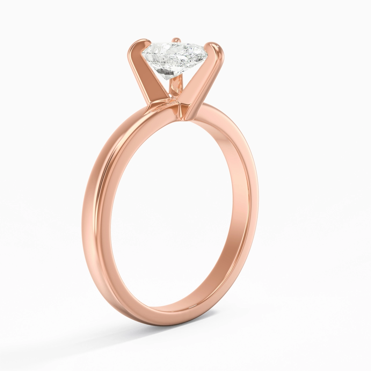 1.00ct Moissanite Engagement Ring 14K Rose Gold