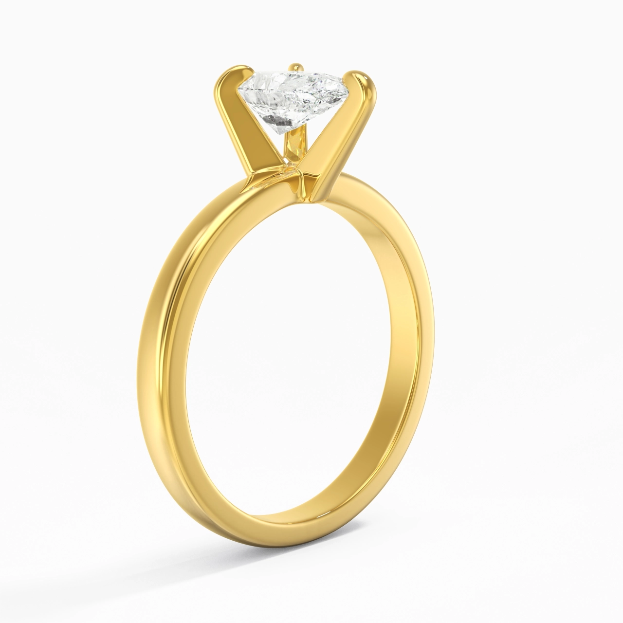 1.00ct Moissanite Engagement Ring 18K Gold