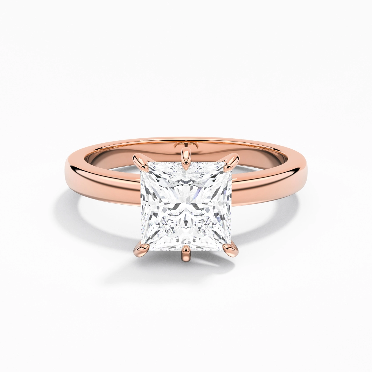 1.50ct Moissanite Moissanite Bague de fiançailles Or rose 14 carats
