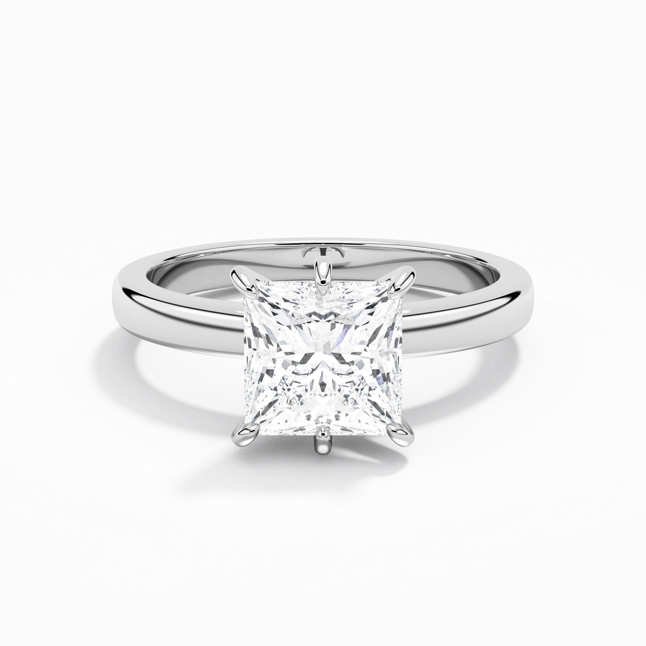 1.50ct Moissanite Moissanite Bague de fiançailles Or blanc 18 carats
