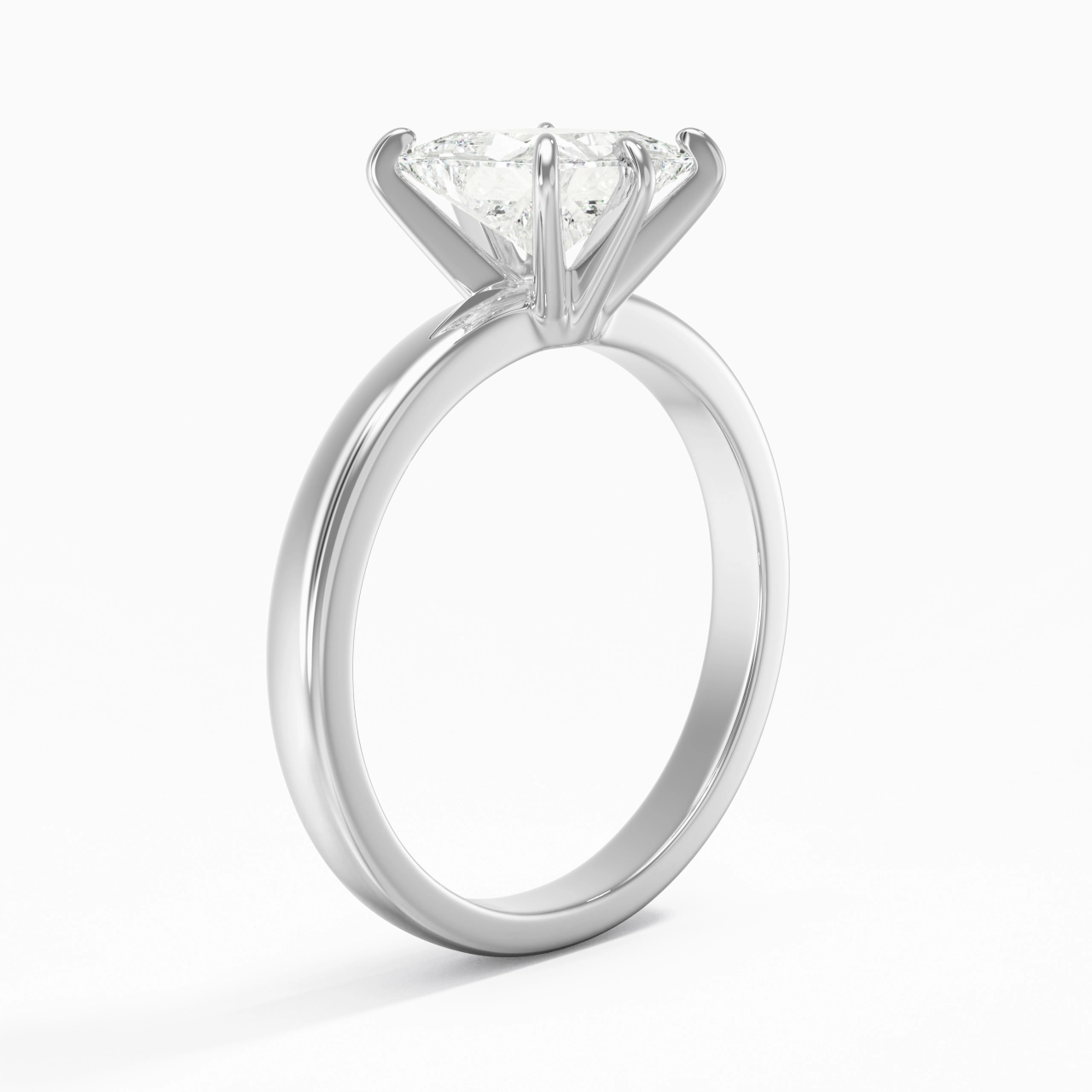 1.50ct Moissanite Moissanite Bague de fiançailles Or blanc 18 carats