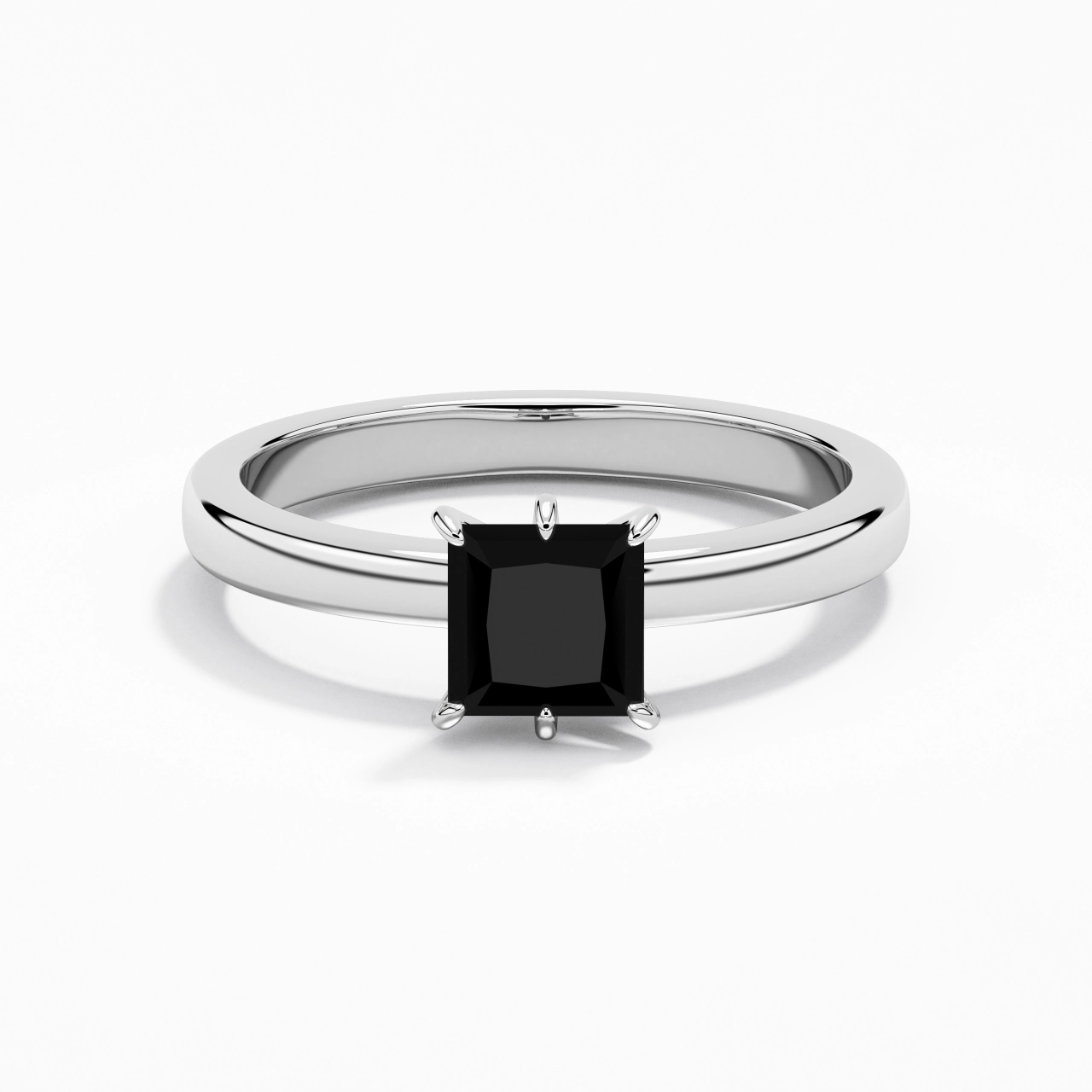 1.00ct Moissanite Zircon cubique Bague de fiançailles Argent sterling 925