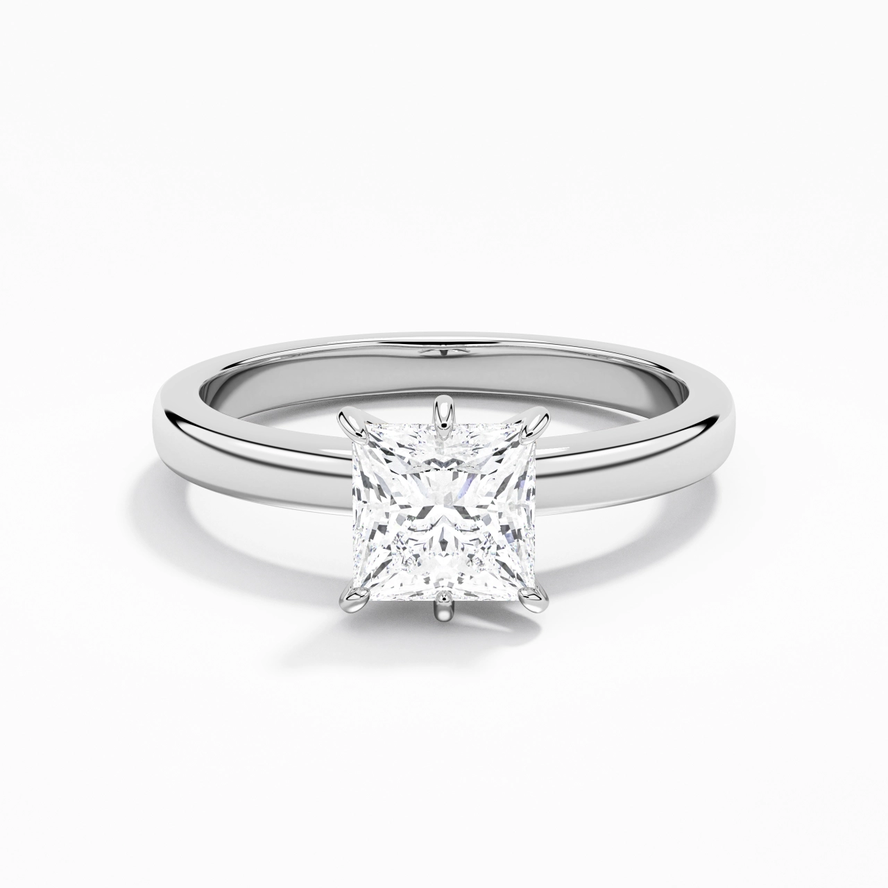 1.00ct Moissanite Moissanite Bague de fiançailles Platine