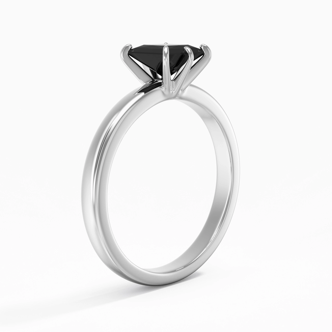 1.00ct Moissanite Zircon cubique Bague de fiançailles Argent sterling 925