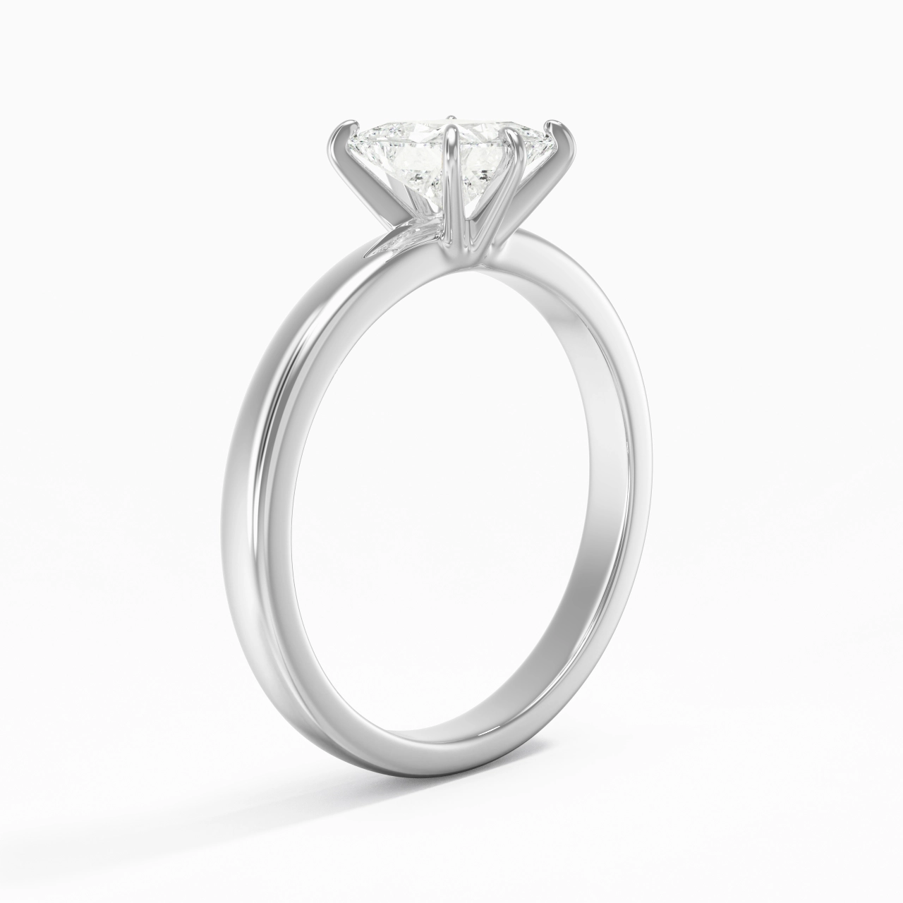 1.00ct Moissanite Moissanite Bague de fiançailles Platine