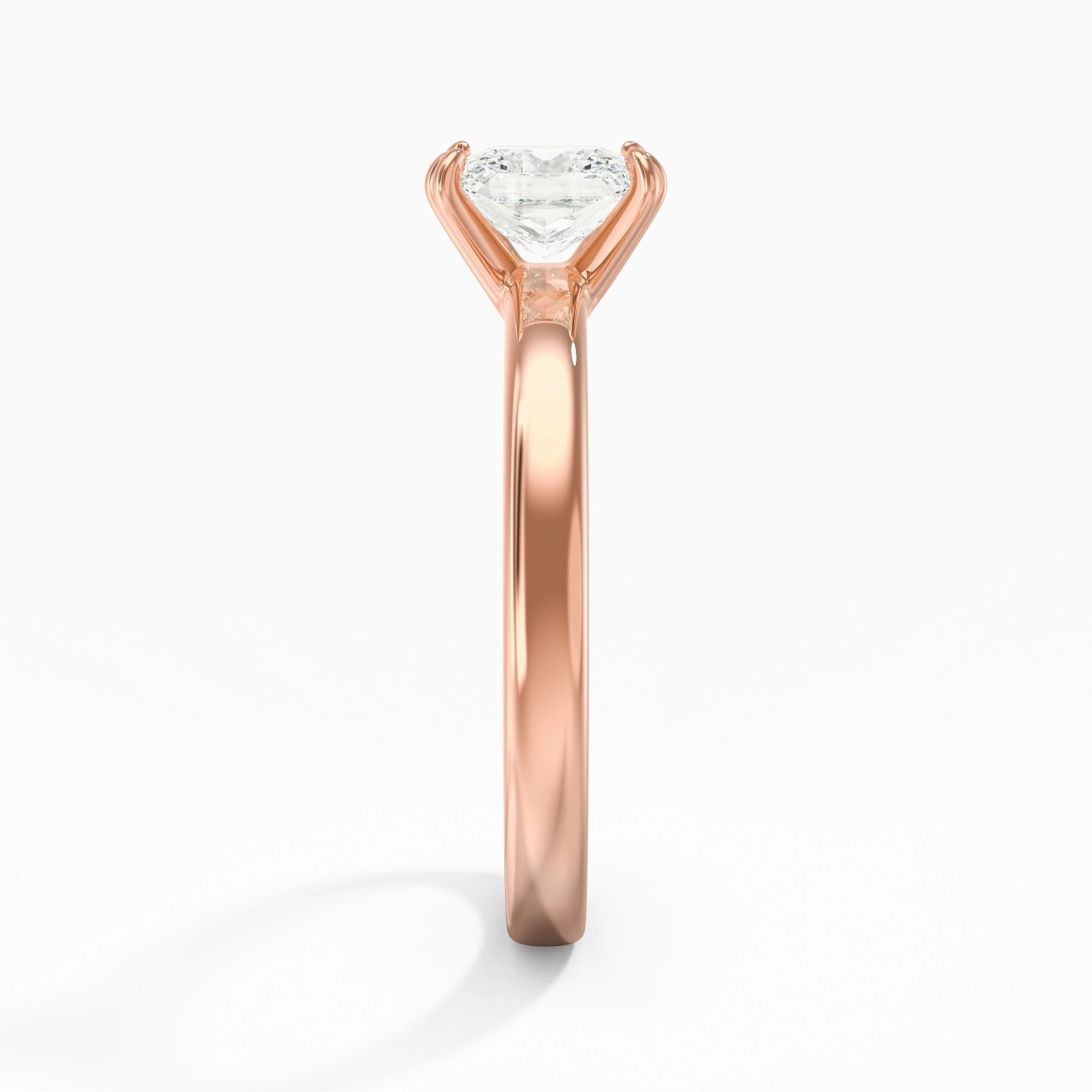 1.00ct Moissanite Moissanite Bague de fiançailles Or rose 14 carats