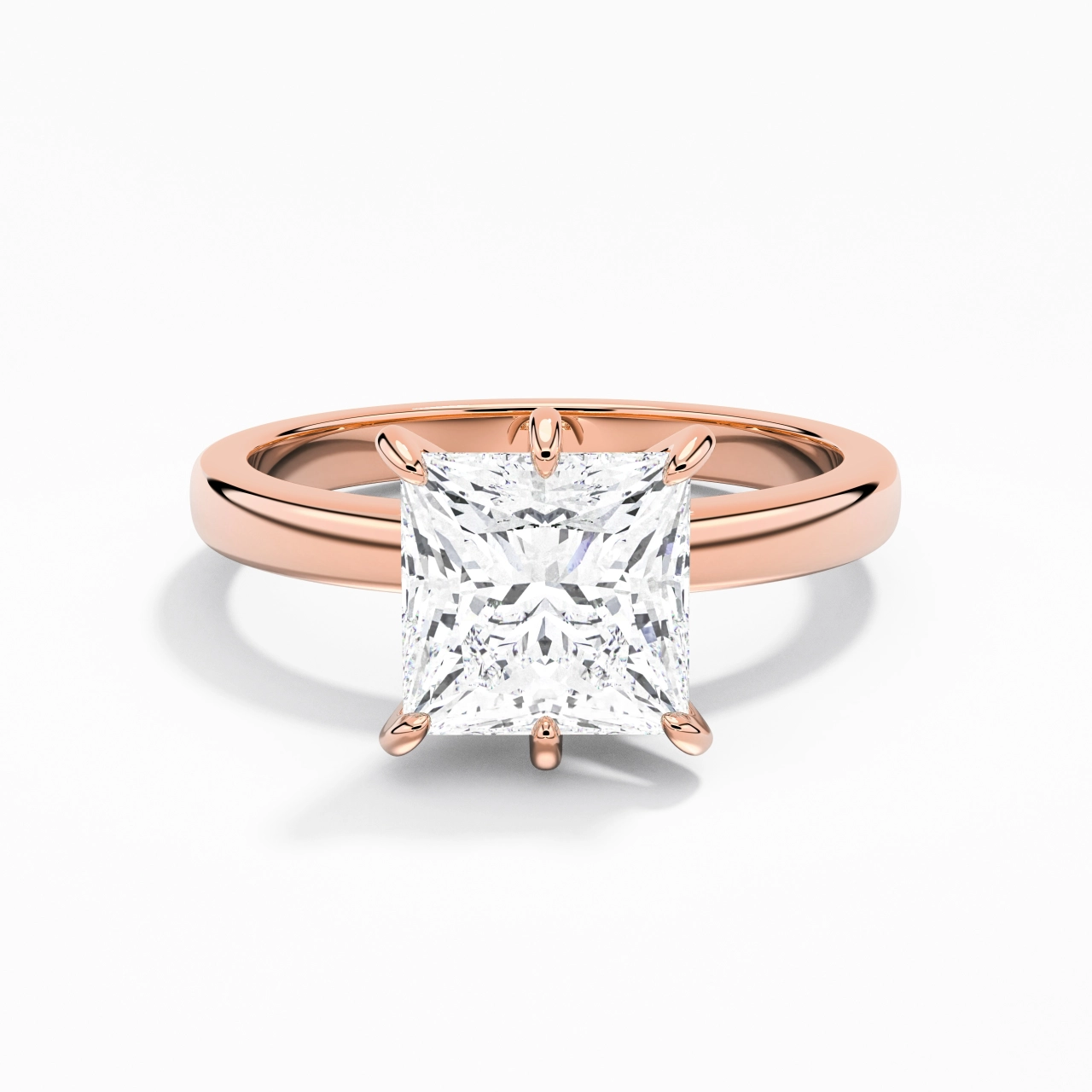 2.00ct Moissanite Moissanite Bague de fiançailles Or rose 14 carats