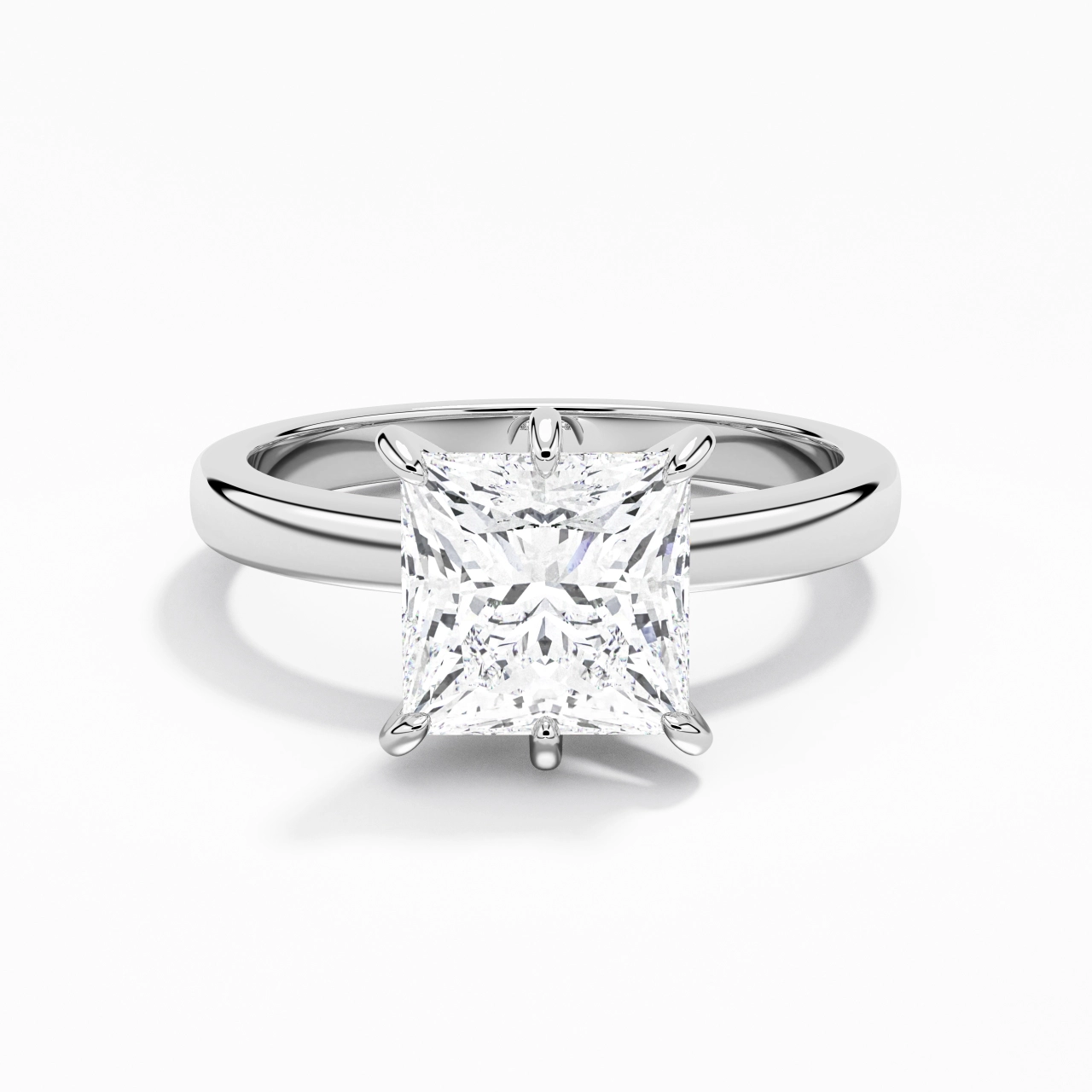 2.00ct Moissanite Moissanite Bague de fiançailles Or blanc 14 carats