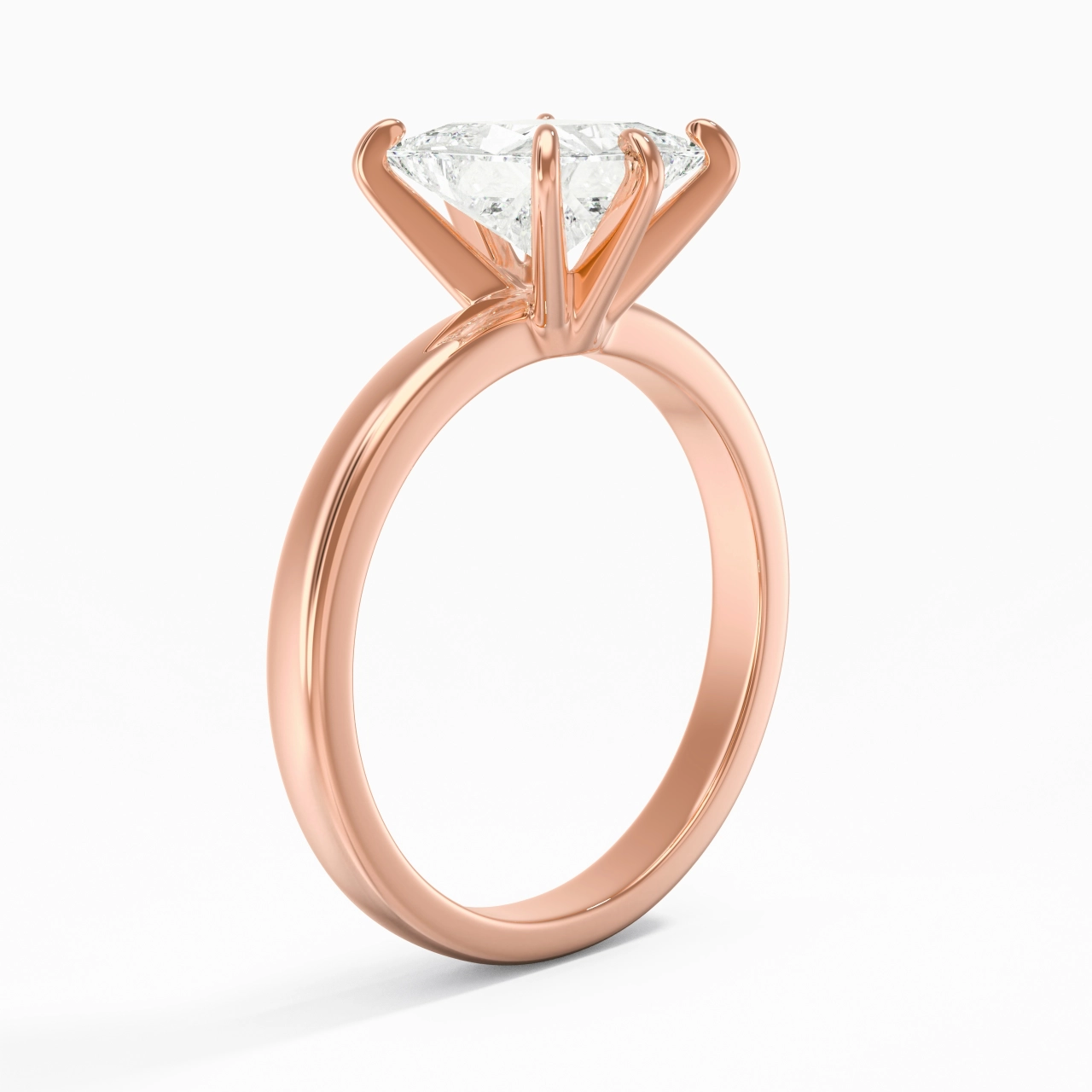 2.00ct Moissanite Moissanite Bague de fiançailles Or rose 14 carats