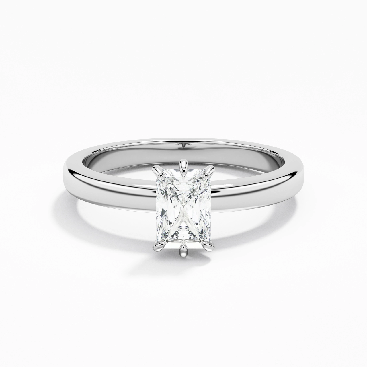 0.80ct Moissanite Moissanite Bague de fiançailles Argent sterling 925