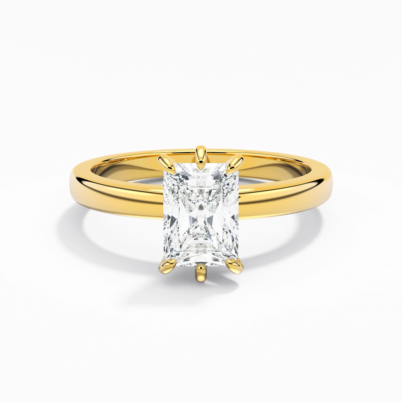 1.00ct Moissanite Moissanite Bague de fiançailles Or 14 carats