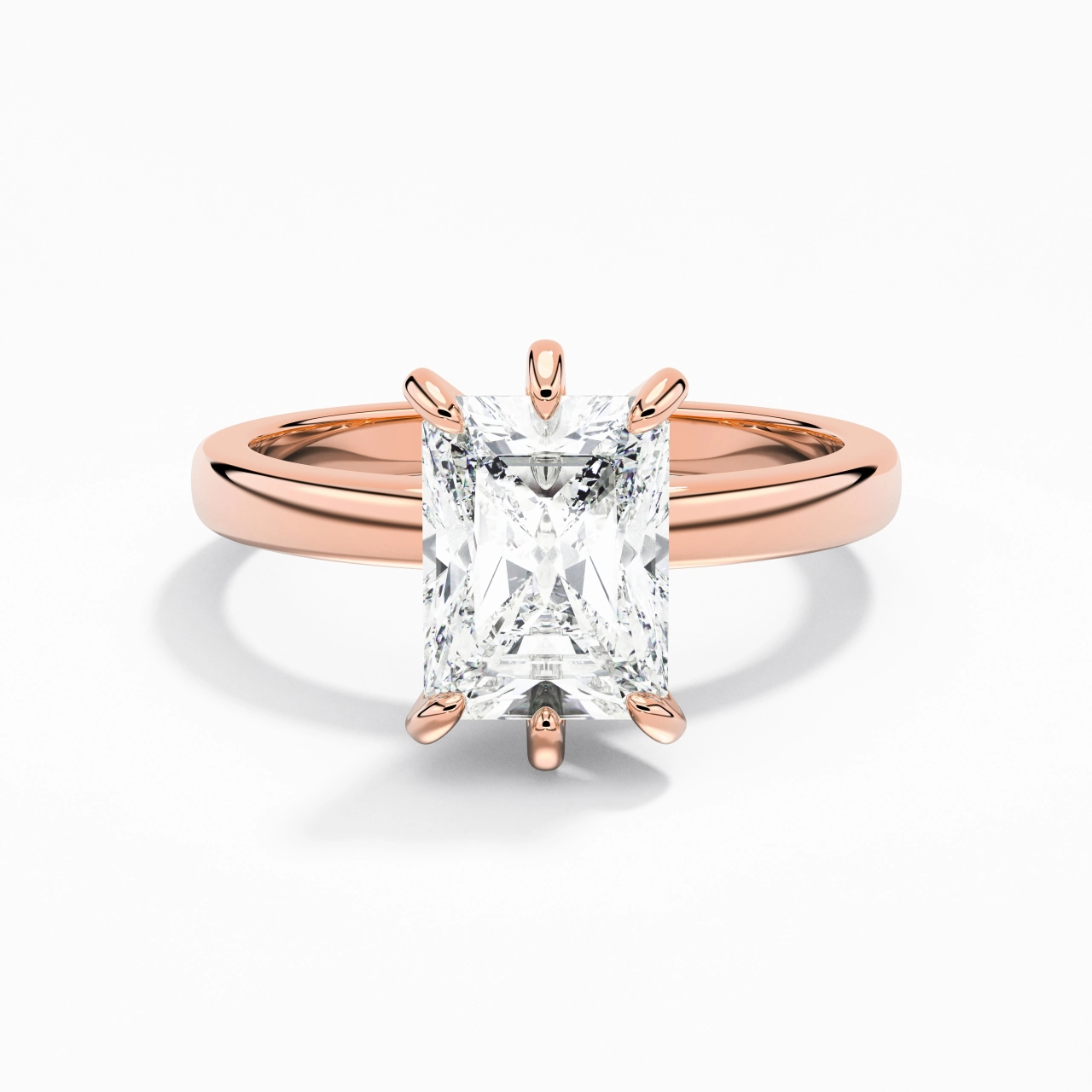 2.00ct Moissanite Moissanite Engagement Ring 14K Rose Gold
