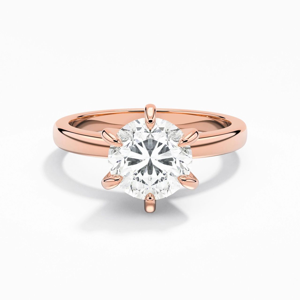 1.50ct Moissanite Engagement Ring 14K Rose Gold