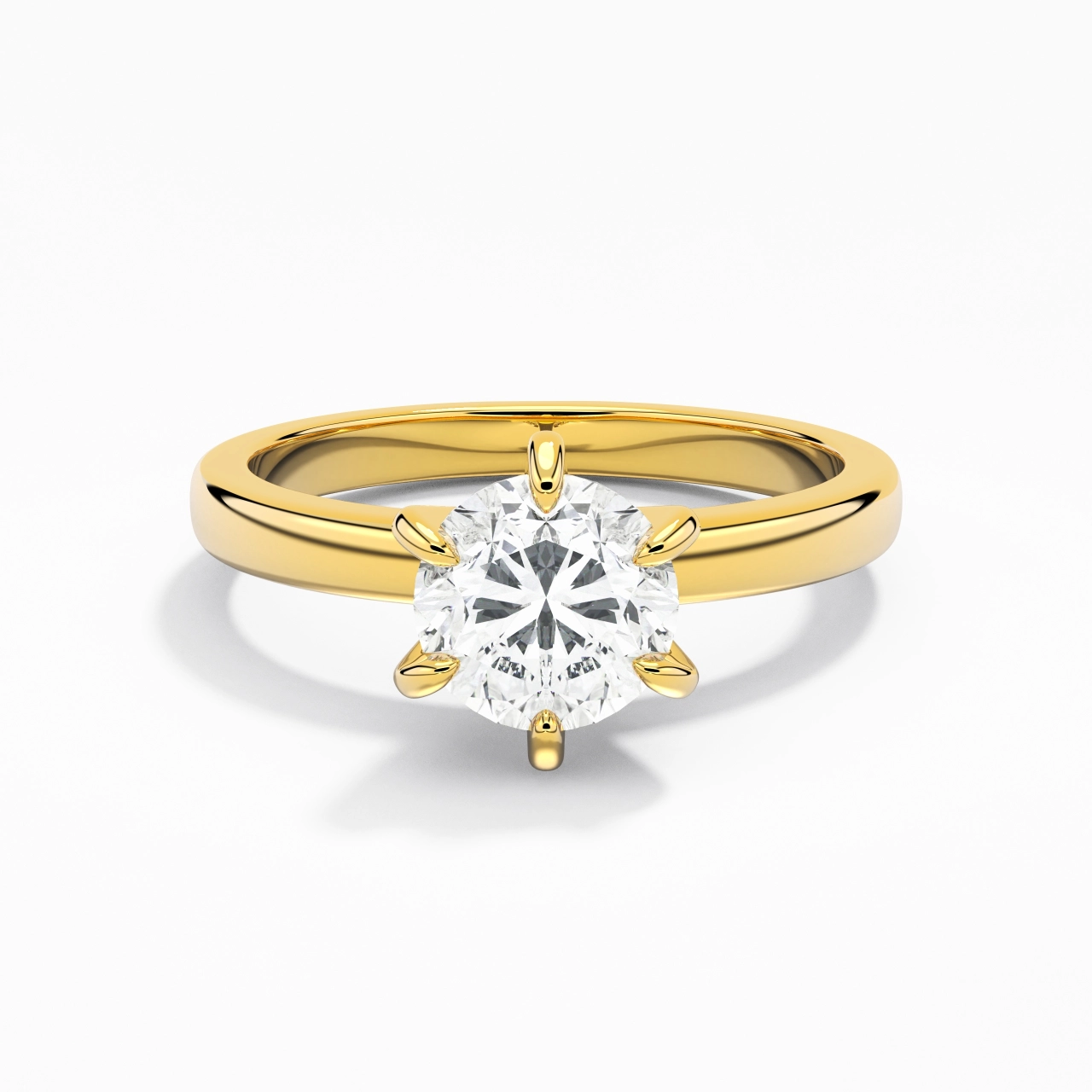 1.00ct Moissanite Engagement Ring 14K Gold