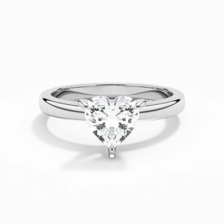 1.00ct Moissanite Engagement Ring 18K White Gold