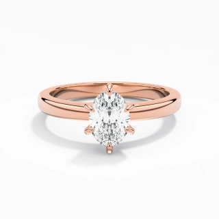 1.00ct Moissanite Engagement Ring 14K Rose Gold