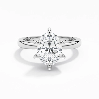 2.00ct Moissanite Engagement Ring 18K White Gold