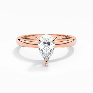 1.00ct Moissanite Engagement Ring 14K Rose Gold