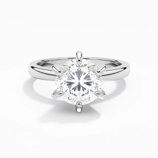 2.00ct Moissanite Engagement Ring 18K White Gold