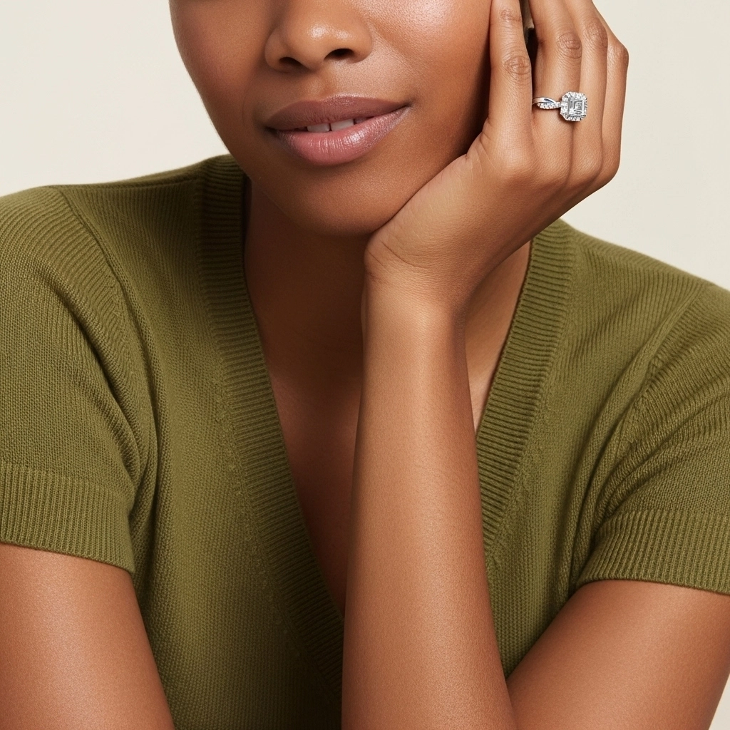 Gracieux Asscher 1.50ct Moissanite Bague de fiançailles