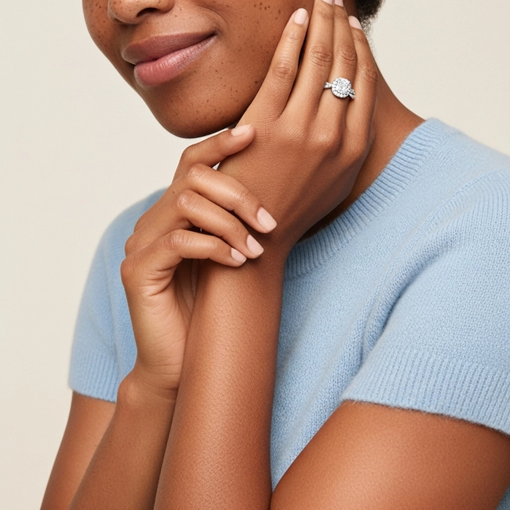 Halo Cathedral Engagement Ring 1.50ct Moissanite