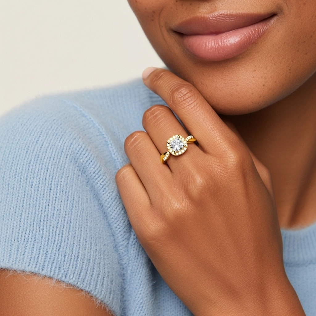 Graceful Cushion 1.00ct Moissanite Engagement Ring