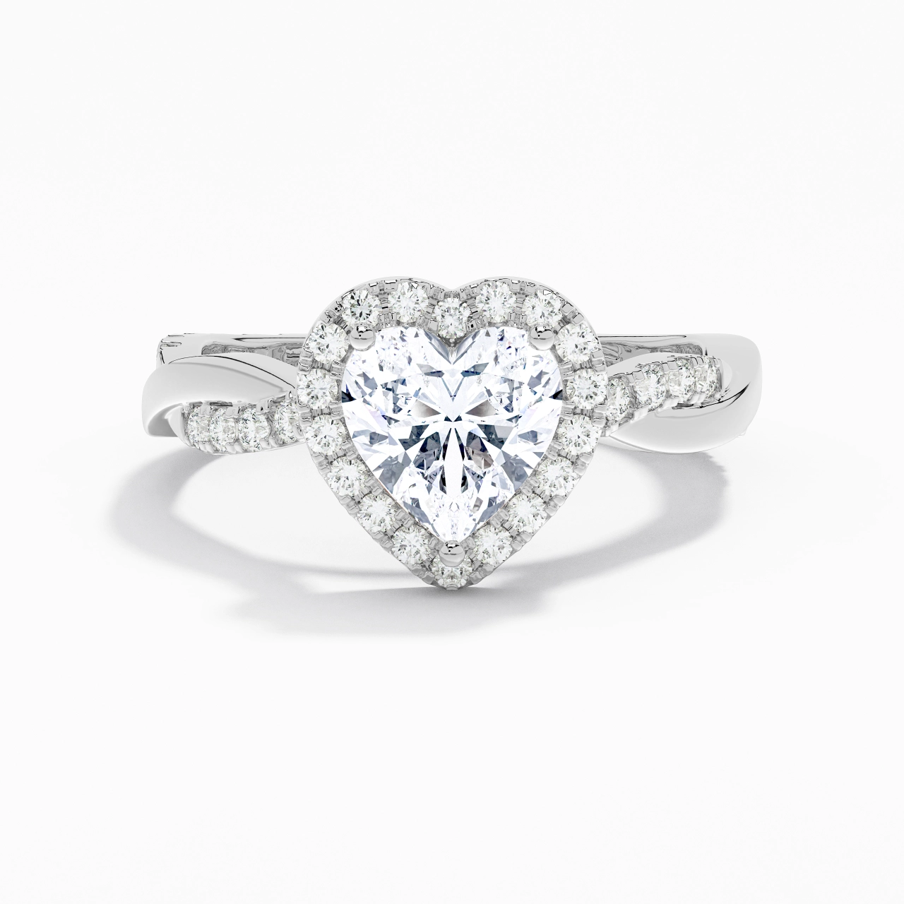 Graceful Heart 1.50ct Moissanite Engagement Ring