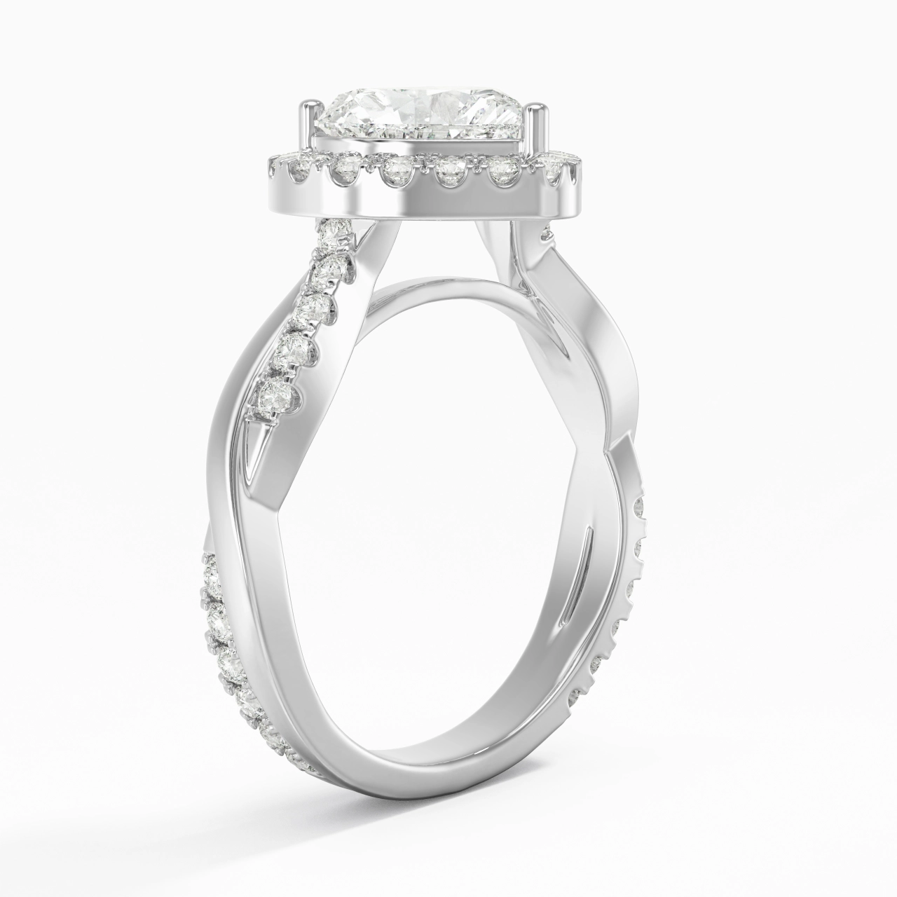 Graceful Heart 2.00ct Moissanite Engagement Ring