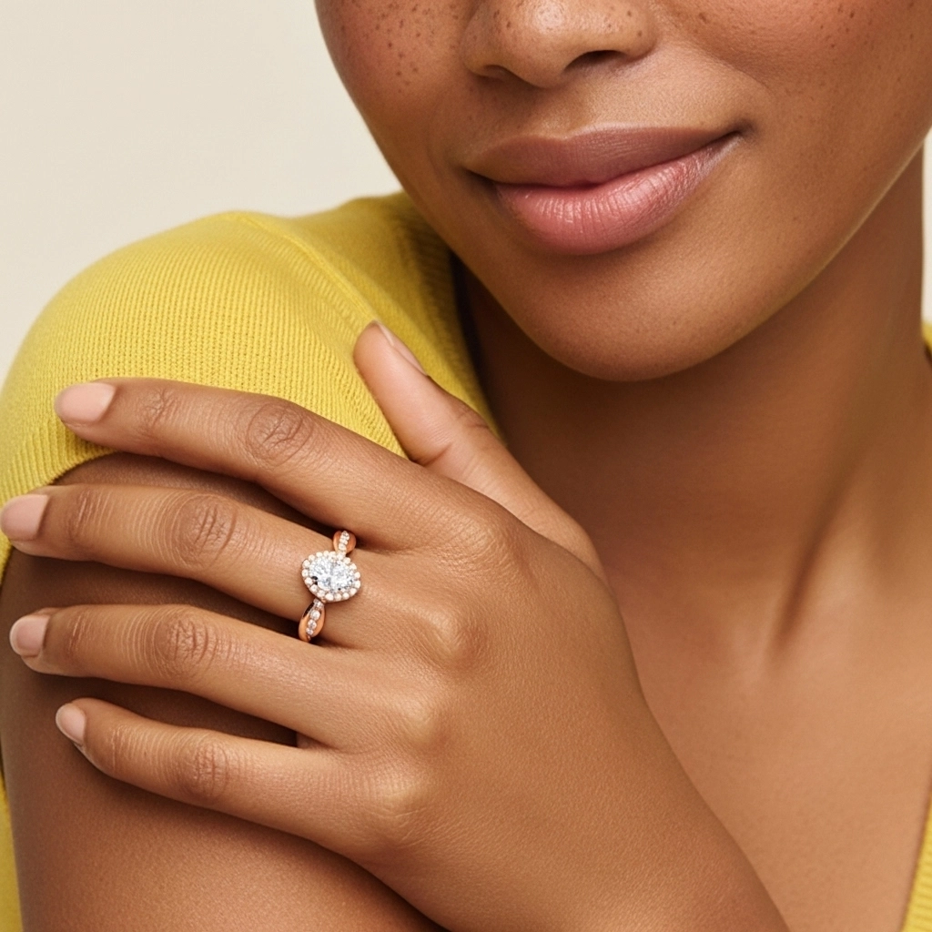 Graceful Oval 1.50ct Moissanite Engagement Ring