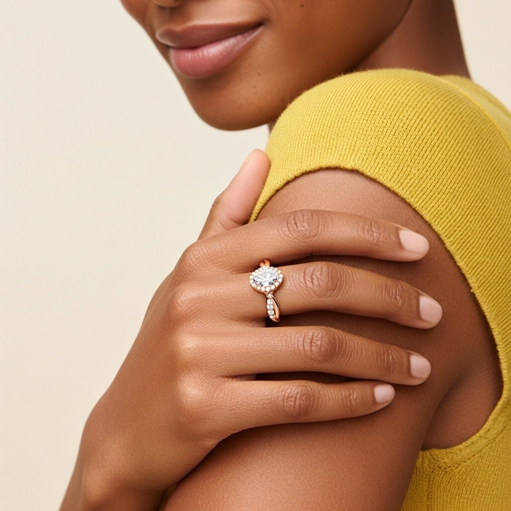 Graceful Oval 1.50ct Moissanite Engagement Ring