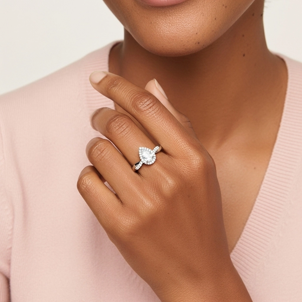 Halo Cathedral Engagement Ring 1.50ct Moissanite