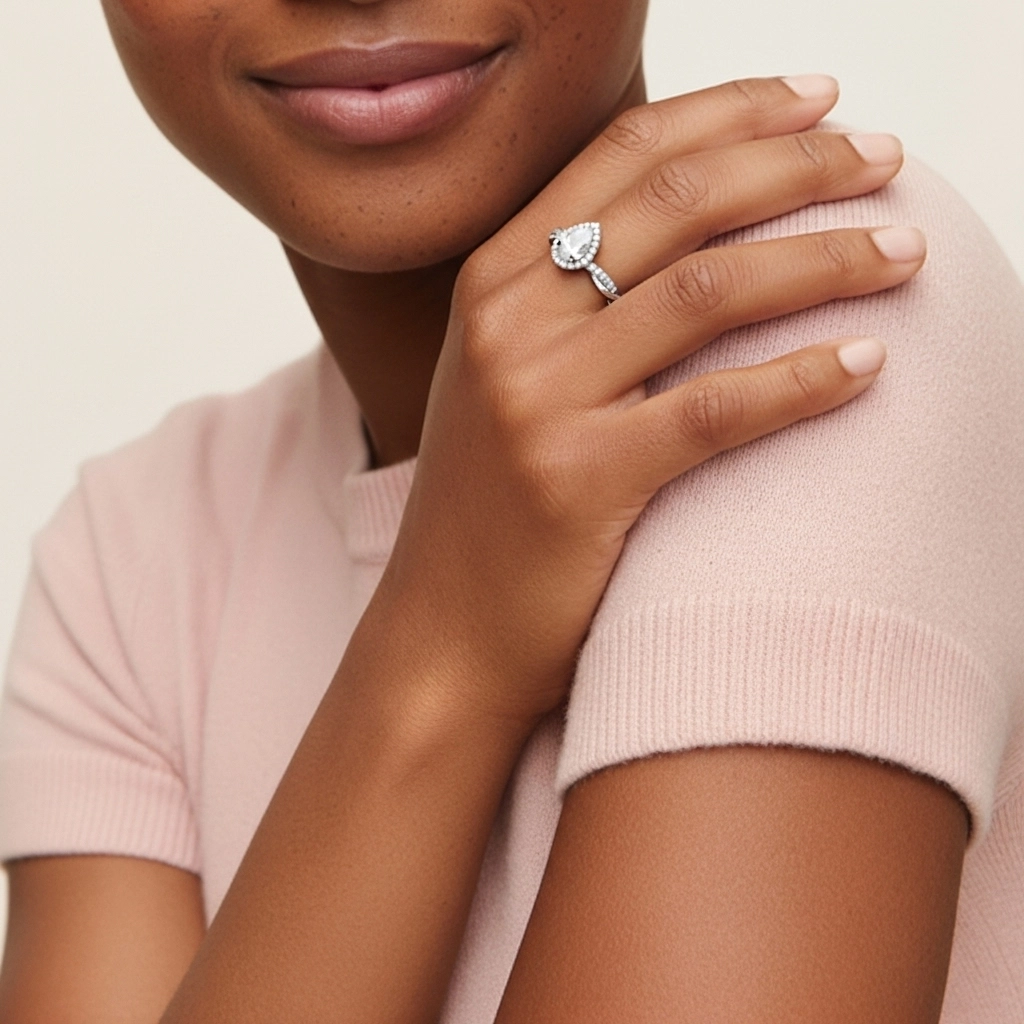 Halo Cathedral Engagement Ring 1.50ct Moissanite